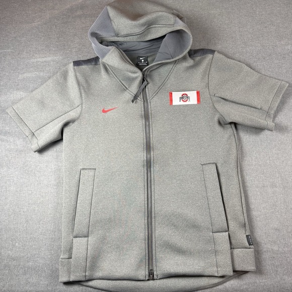 Nike OhioOn-Field College Showout Short Sleeve Hoodie Men's Medium CQ5336-050
